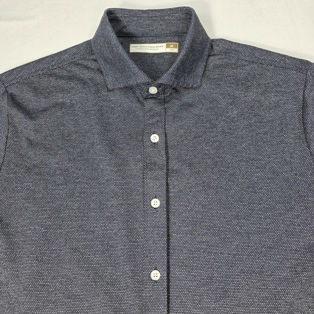 Men's Sz M Hart Schaffner Marx Luxury Performance Button Shirt Golf Active Korea